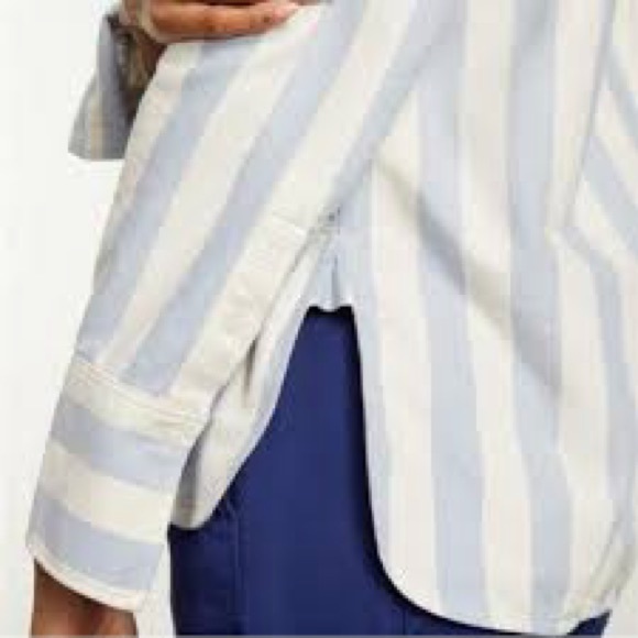EVERLANE The Boxy Oxford in White/ Blue size Small and Medium. New with tag - Picture 4 of 9